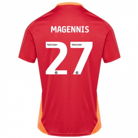 Kandiny Mujer Camiseta Josh Magennis #27 Azul Blanquecino 2ª Equipación 2024/25 La Camisa Chile