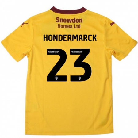 Kandiny Mujer Camiseta William Hondermarck #23 Naranja Borgoña 2ª Equipación 2024/25 La Camisa Chile