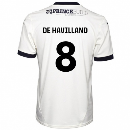 Kandiny Mujer Camiseta Ryan De Havilland #8 Blanquecino Negro 2ª Equipación 2024/25 La Camisa Chile