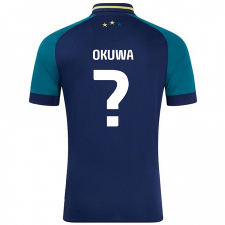 Kandiny Mujer Camiseta Temi Okuwa #0 Azul Marino Verde Oscuro 2ª Equipación 2024/25 La Camisa Chile