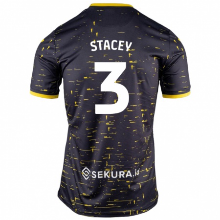 Kandiny Mujer Camiseta Jack Stacey #3 Negro Amarillo 2ª Equipación 2024/25 La Camisa Chile