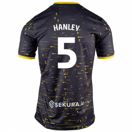 Kandiny Mujer Camiseta Grant Hanley #5 Negro Amarillo 2ª Equipación 2024/25 La Camisa Chile