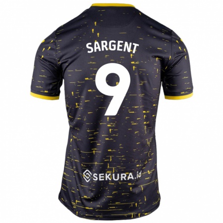 Kandiny Mujer Camiseta Josh Sargent #9 Negro Amarillo 2ª Equipación 2024/25 La Camisa Chile