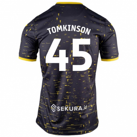 Kandiny Mujer Camiseta Jonathan Tomkinson #45 Negro Amarillo 2ª Equipación 2024/25 La Camisa Chile