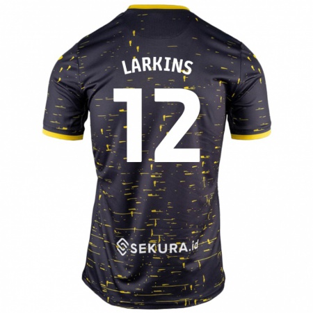 Kandiny Mujer Camiseta Anna Larkins #12 Negro Amarillo 2ª Equipación 2024/25 La Camisa Chile