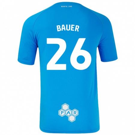 Kandiny Mujer Camiseta Patrick Bauer #26 Azul Cielo 2ª Equipación 2024/25 La Camisa Chile