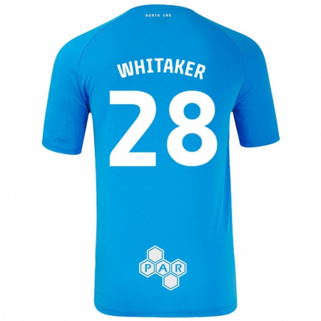 Kandiny Mujer Camiseta Eve Whitaker #28 Azul Cielo 2ª Equipación 2024/25 La Camisa Chile