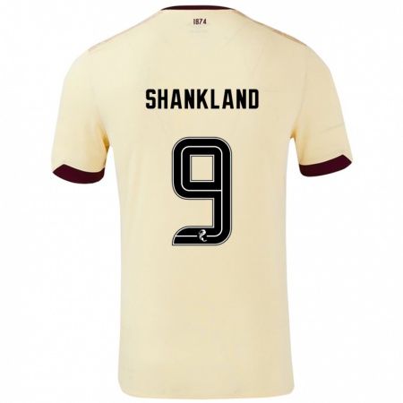 Kandiny Mujer Camiseta Lawrence Shankland #9 Crema Burdeos 2ª Equipación 2024/25 La Camisa Chile