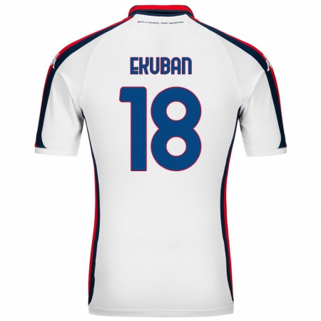 Kandiny Mujer Camiseta Caleb Ekuban #18 Blanco 2ª Equipación 2024/25 La Camisa Chile