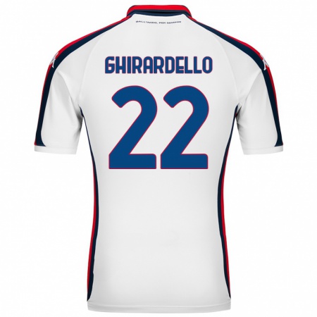 Kandiny Mujer Camiseta Tommaso Ghirardello #22 Blanco 2ª Equipación 2024/25 La Camisa Chile