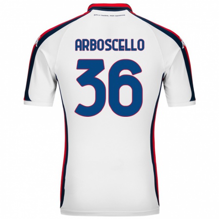 Kandiny Mujer Camiseta Riccardo Arboscello #36 Blanco 2ª Equipación 2024/25 La Camisa Chile