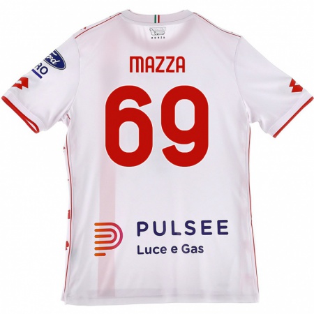 Kandiny Mujer Camiseta Andrea Mazza #69 Blanco Rojo 2ª Equipación 2024/25 La Camisa Chile