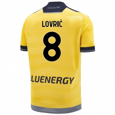 Kandiny Mujer Camiseta Sandi Lovrić #8 Dorado 2ª Equipación 2024/25 La Camisa Chile