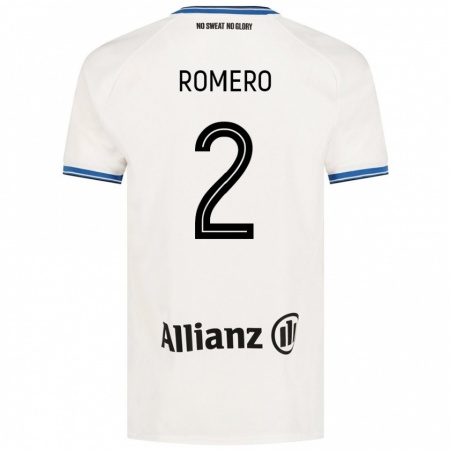 Kandiny Mujer Camiseta Zaid Romero #2 Blanco 2ª Equipación 2024/25 La Camisa Chile