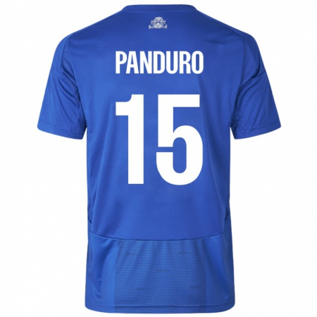 Kandiny Mujer Camiseta Tristan Panduro #15 Blanco Azul 2ª Equipación 2024/25 La Camisa Chile