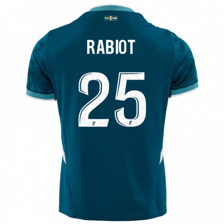 Kandiny Niño Camiseta Adrien Rabiot #25 Azul Turquesa 2ª Equipación 2024/25 La Camisa Chile