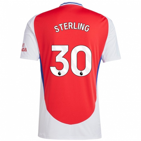 Kandiny Hombre Camiseta Raheem Sterling #30 Rojo Blanco 1ª Equipación 2024/25 La Camisa Chile