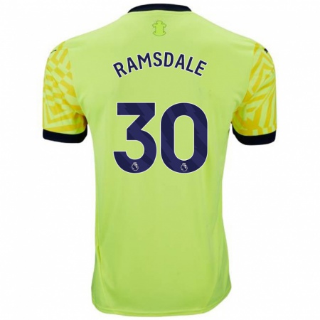 Kandiny Hombre Camiseta Aaron Ramsdale #30 Amarillo 2ª Equipación 2024/25 La Camisa Chile