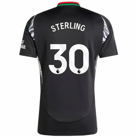 Kandiny Hombre Camiseta Raheem Sterling #30 Negro 2ª Equipación 2024/25 La Camisa Chile