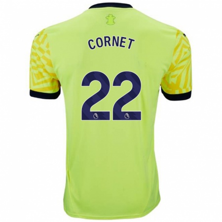 Kandiny Hombre Camiseta Maxwel Cornet #22 Amarillo 2ª Equipación 2024/25 La Camisa Chile