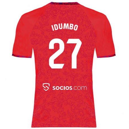 Kandiny Hombre Camiseta Stanis Idumbo Muzambo #27 Rojo 2ª Equipación 2024/25 La Camisa Chile