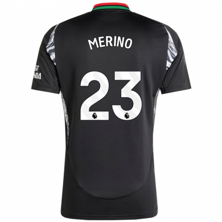 Kandiny Hombre Camiseta Mikel Merino #23 Negro 2ª Equipación 2024/25 La Camisa Chile