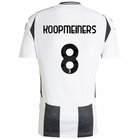 Kandiny Hombre Camiseta Teun Koopmeiners #8 Blanco Negro 1ª Equipación 2024/25 La Camisa Chile