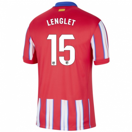 Kandiny Mujer Camiseta Clément Lenglet #15 Rojo Blanco Azul 1ª Equipación 2024/25 La Camisa Chile