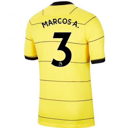 Mujer Fútbol Camiseta Marcos Alonso #3 Amarillo 2ª Equipación 2021/22 La Camisa Chile