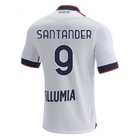 Mujer Fútbol Camiseta Federico Santander #9 Blanco Lechoso 2ª Equipación 2021/22 La Camisa Chile