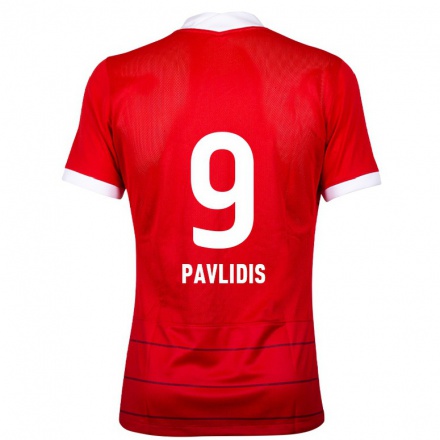 Mujer Fútbol Camiseta Vangelis Pavlidis #9 Rojo 1ª Equipación 2021/22 La Camisa Chile